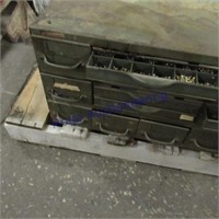 Metal organizer w/ assorted drawers, 34x11x13.5T