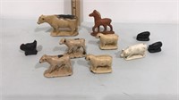 Vintage farm animal toys-made of hard rubber