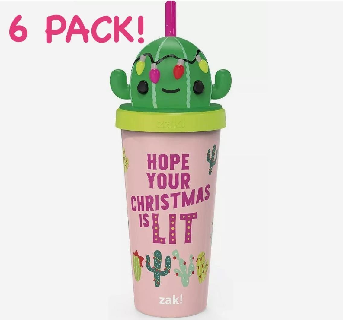 6 PACK! Zak Designs 18oz Fun Christmas Tumblers