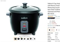 Salton 6 Cup Automatic Rice Cooker with Bonus Food