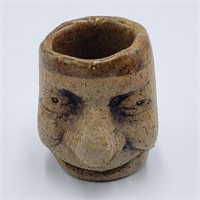 Signed MRF Miniature Face Pottery