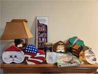 Top of Bookshelf Contents, Holiday, Desk Lamp,