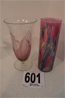 (2) Art Glass Vases