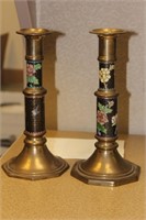 Pair of Cloisonne Candlesticks