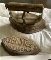 Asbestos brand sad irons - 4 w/holder and