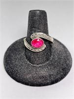 Sterling Raw Ruby Ring 4 Grams Size 9.5