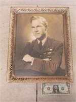 Large Vintage Miltary Male Framed Photograph -