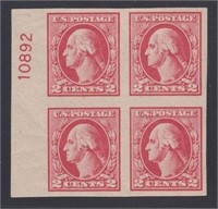 US Stamps #532 Mint Hinged Block of 4 with plate n