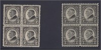 US Stamps #610 & 612 mint blocks of four, Mint NH