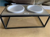 Double Doggy Bowl Tray Stand