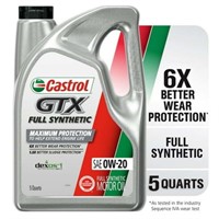 Castrol GTX Full Synthetic 0W-20 Motor Oil  5 Qts