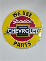 Modern: We use genuine Chevrolet parts sign