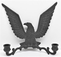 Cast Iron Eagle 2-Candle Wall Mount Candelabra
