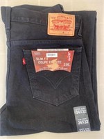 Men's LEVIS Black Slim Fit Jeans 34 X 32 NEW