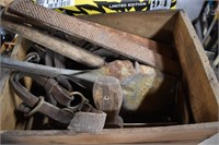 Vintage Files, Ash Shovel, Tools in Crate