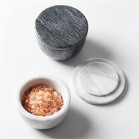 Marble Salt and Pepper Box Salt Cellar Set with