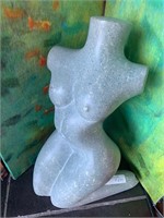 Modern Sculpture Green Marble Female Torso