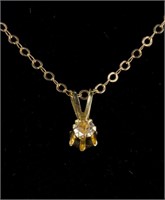 10kt Yellow 0.05ct Diamond Necklace RV$200
