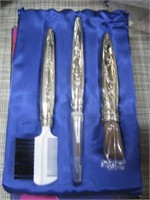 SILVER PLATED MAKEUP BRUSHES