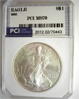 2005 Silver Eagle MS70 LISTS $150