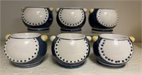 Ceramic Egg Cups with Apron Pattern