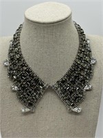 Fine Olivine Smoke Split Bib Rhinestone Necklace