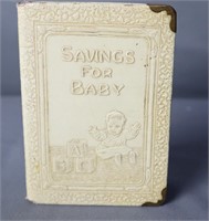 Antique Savings For Baby Bank With Key