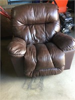 Brown Leather Recliner, 42”T x 42”W