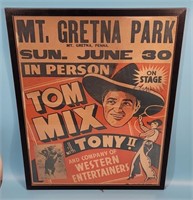 Mt. Gretna Park Tom Mix Tony II Advertising Poster