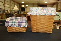 2 Longaberger Baskets - 2001 Tall Key with Liner
