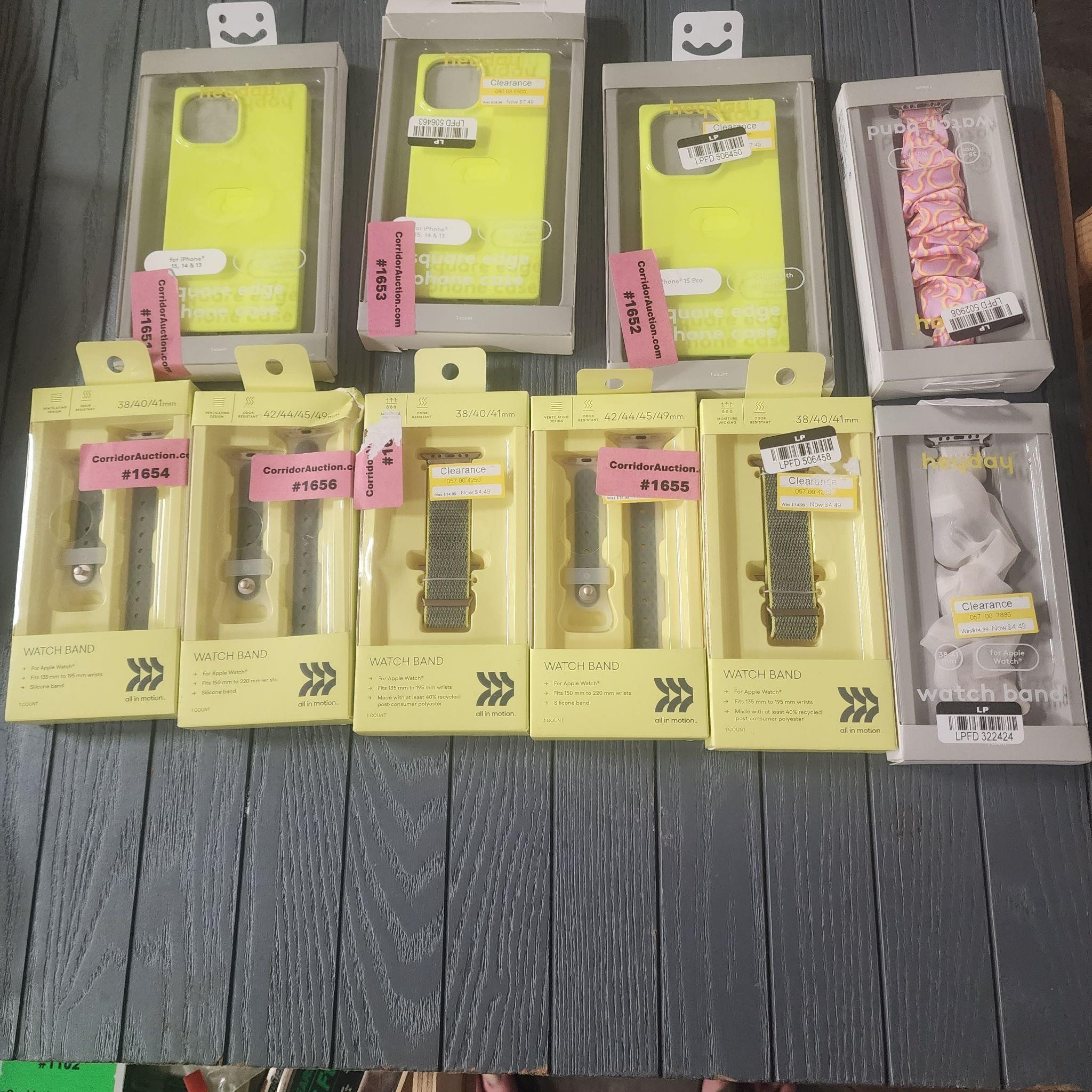 7 apple watch bands & 3 apple cases