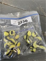 2 BAGS OF MARBLES--BLACK/ YELLOW