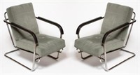 KEM Weber Manner Chrome Art Deco "Springer" Chairs