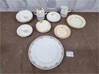 Fine china serving dishes, dessert dishes, etc