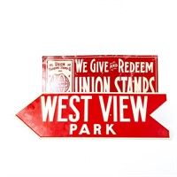 Union Stamp & Westview Park Original Tin Signs (2)