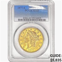 1877-S $20 Gold Double Eagle PCGS MS60