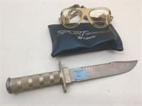 Knife with compass in handle and more.