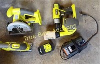 Ryobi Circular Saw , Drill, Hand Sander,  Jigsaw A