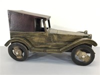 Large Wood Car Model w/Leather Top