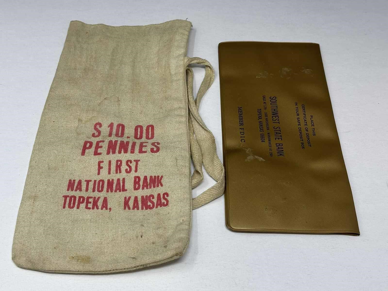 $10 Pennies First National Bank Topeka Bag