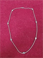 925 silver necklace with rhinestone accents