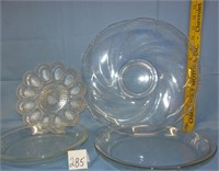 pyrex, egg plate, lg. plates