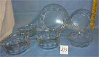 6 clear panel bowls