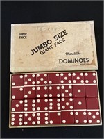 Vintage Marblelike Dominoes RED