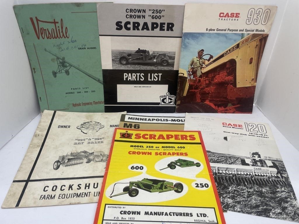 Assortment of manuals and brochures for vintage