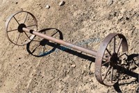 2 Antique iron wheels