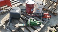 Chain Saws, Hedge Trimmer, Pail, Heater, Tools