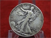 1943-Walking Liberty half dollar US coin. 90%