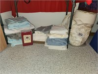 Down comforter & misc. bedding - mostly queen