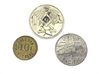 1954 Union Pacific Masonic & Sanitary Tokens Coins